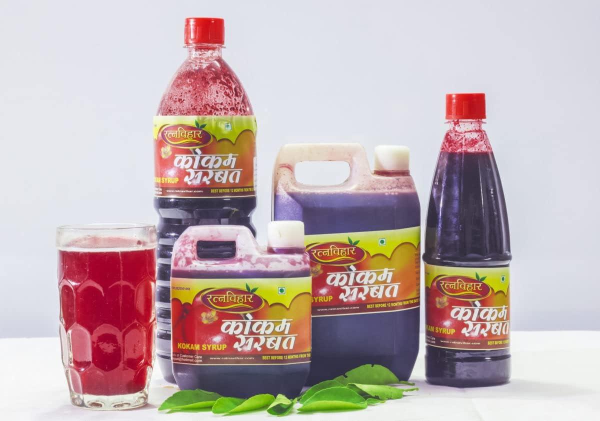 ADD GEAR RATNAVIHAR Kokum Syrup - Concentrated Sharbat/Squash of Kokum Fruit for making Kokam Soft Drink (1000 ML)