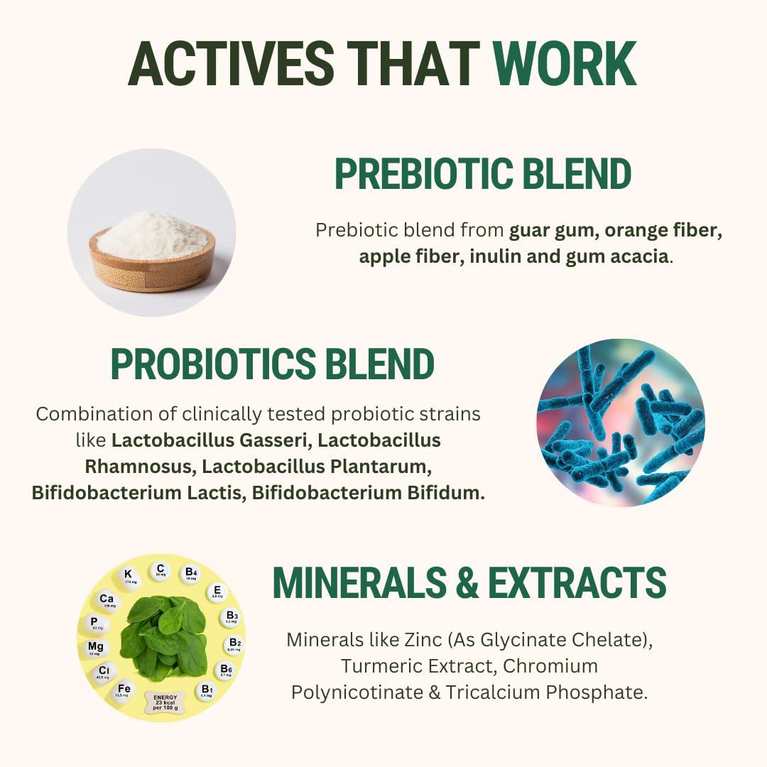 The Healthspan Co. The Healthspan Co. Gut Health Supplement | Probiotic + Zinc + Chromium for Leaky Gut Relief, Immunity & Digestive Health |5Bn CFU of Clinically Proven Strains | 30 Days Pack