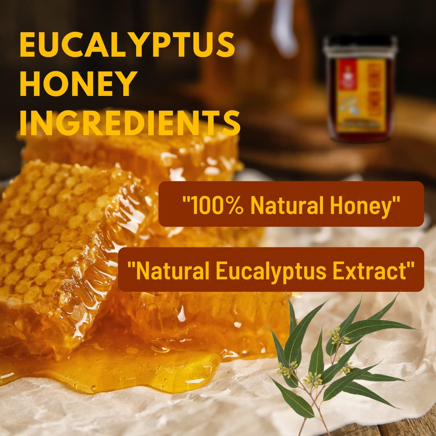 NUTTY YOGI Nutty Yogi Eucalyptus Honey 500 Gm, 100% Natural, Fresh from Forests, Healthy & Delicious, No Artificial Color/Flavour | 100% Pure Wild Forest Organic Honey