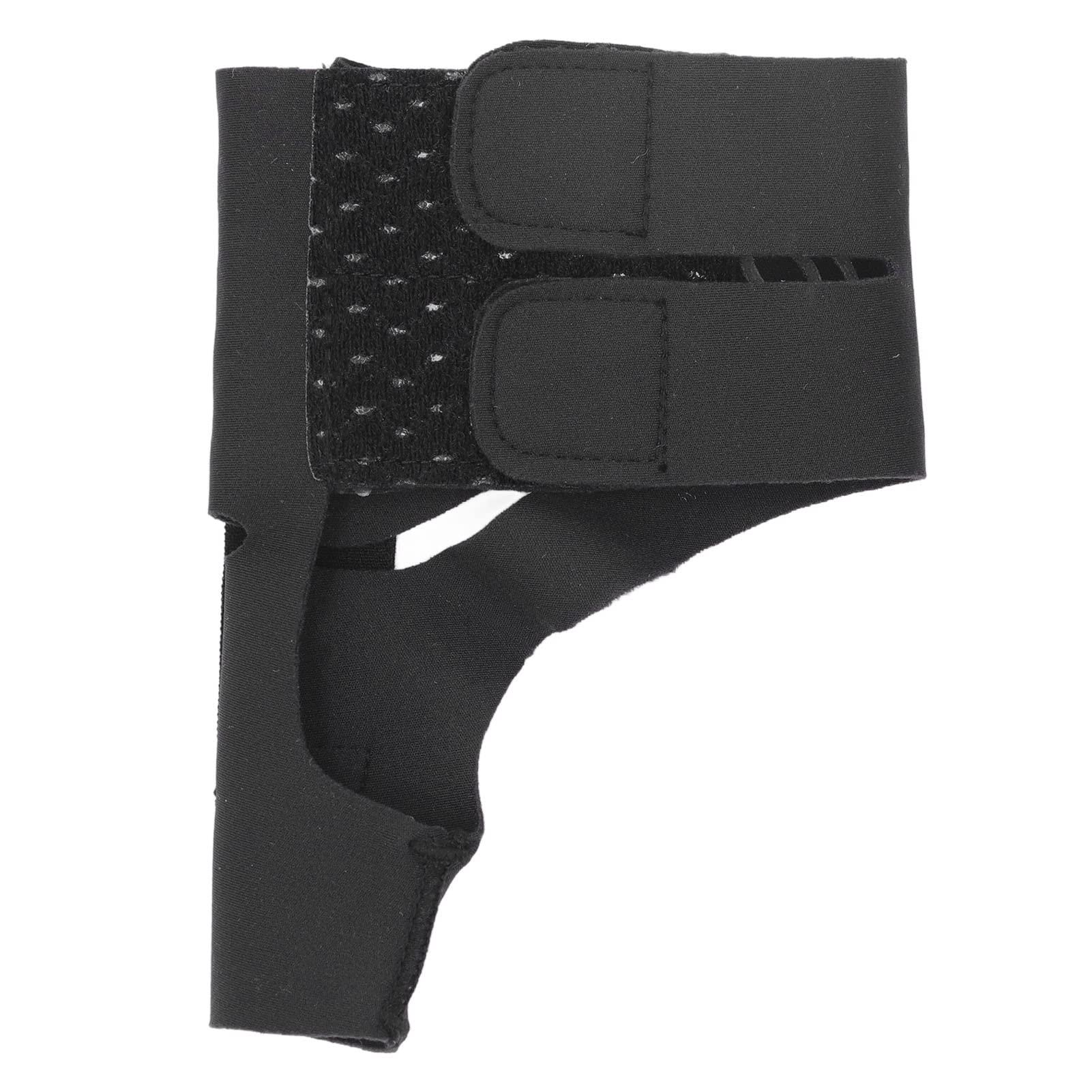 LJCM Thumb Compression Sleeve, Adjustable Fixed Force Elastic Thumb Support Brace Liner Supportive Thin with Hook and Fastener for Sprains (Right Hand S)