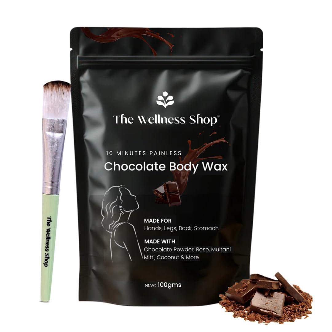 The Wellness Shop The Wellness Shop - Women Chocolate Hair Removal Powder, 10 Minute Full Body Waxing Powder, Painless And Natural Solution For Unwanted Hair And Parlour Like Result At Home