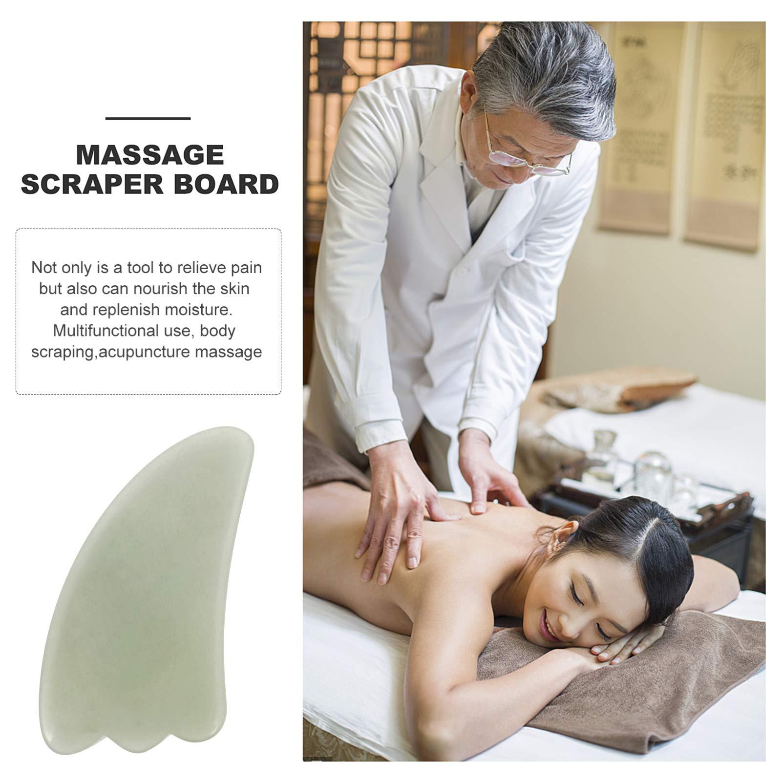 Artibetter ARTIBETTER Jade Face Massage Quartz Guasha Face Massage Tool Anti- aging Beauty Therapy for Skin Rejuvenation Face Scraping Tool for Women Green