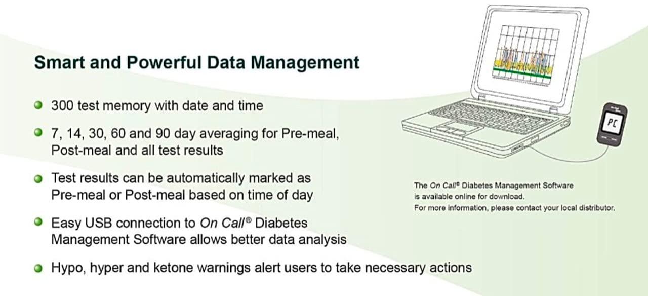 On Call On Call Extra Blood Glucose Sugar Check Glucometer with 25 FREE Strips from ACON USA