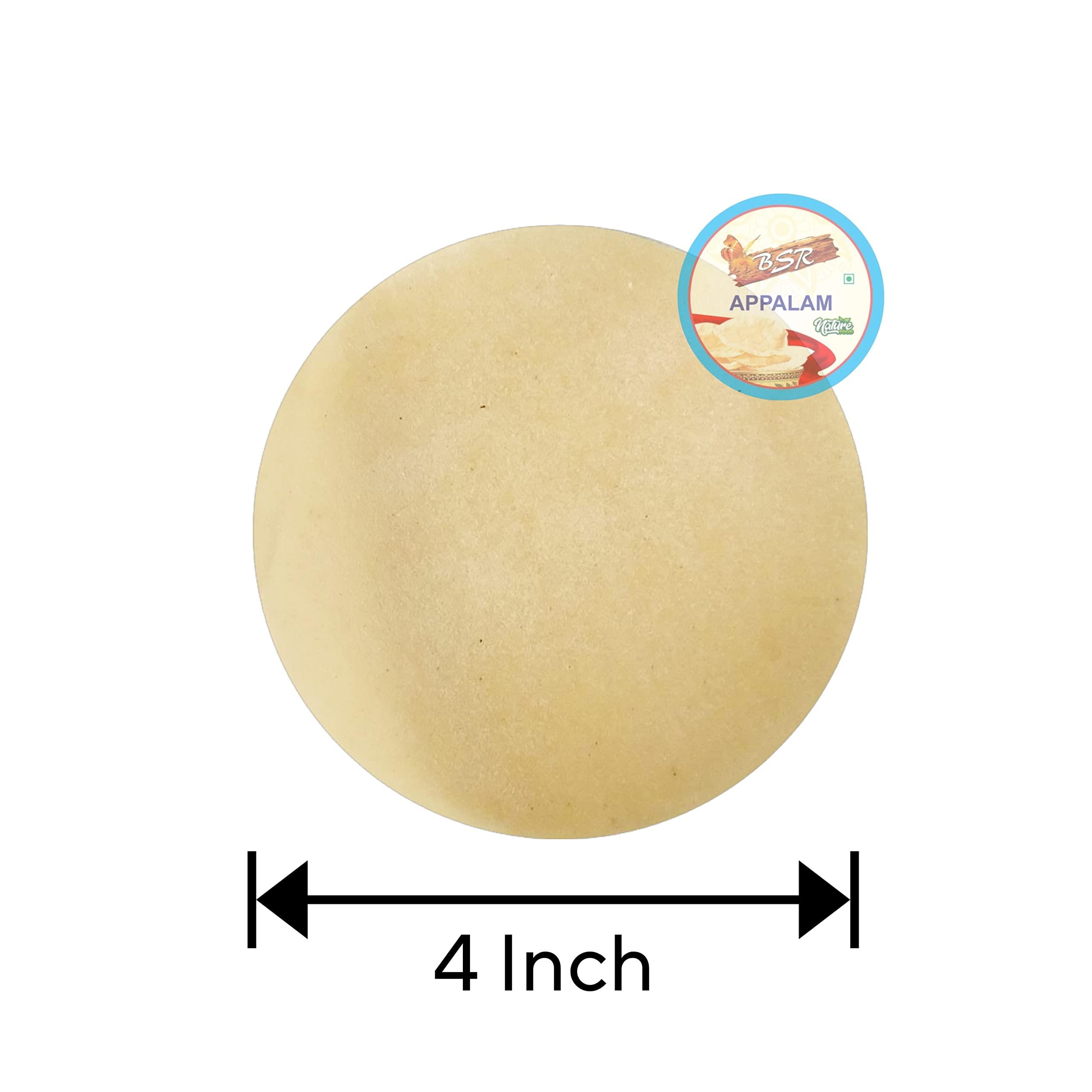 BSR TRADERS BSR Plain Appalam papad No.3 (4inch) Hotel Appalam (900grams)