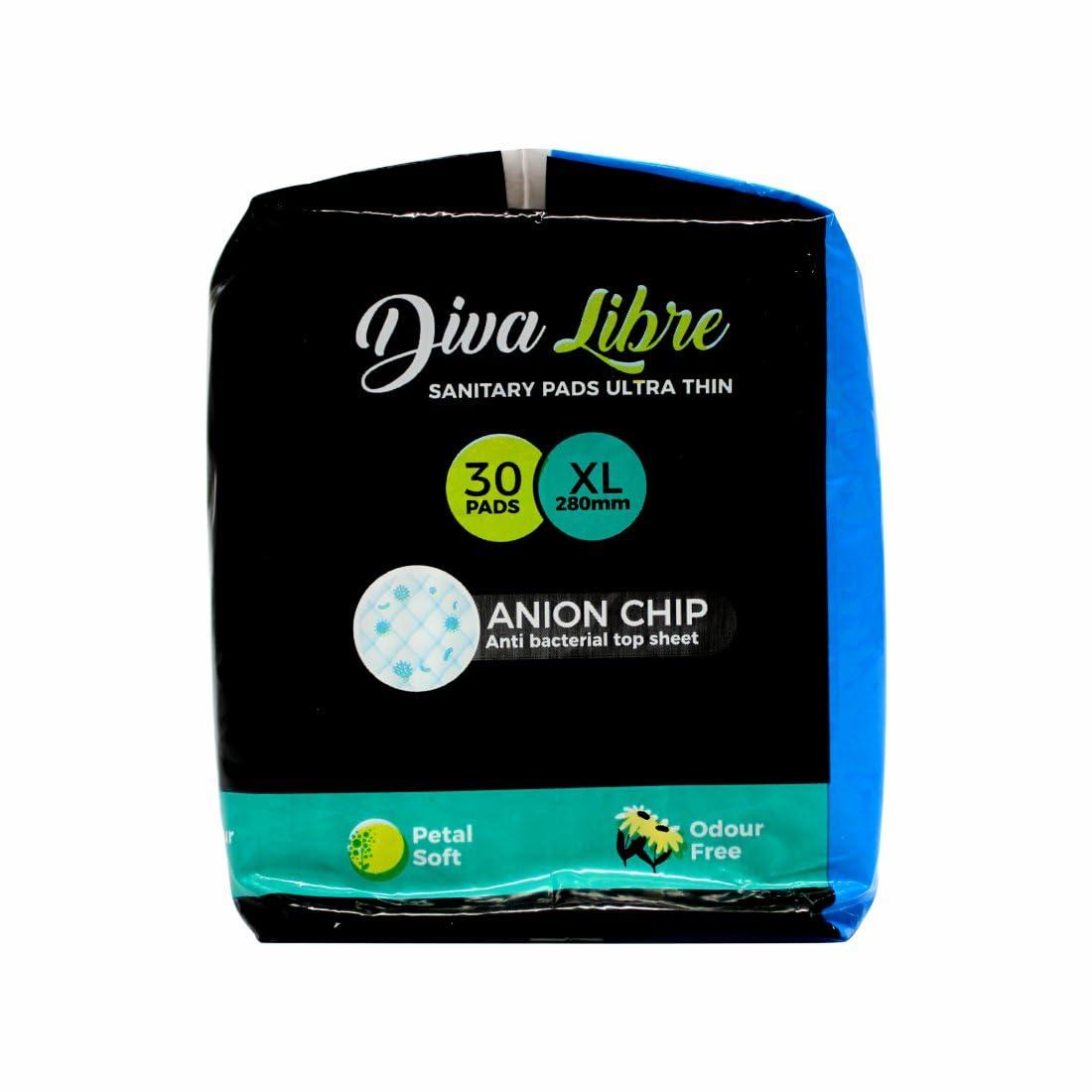 NIKHAR HYGIENE PRODUCTS PVT. LTD. Diva Libre Ultrathin Sanitary Pad 280 mm (Pack of 30) (XL (280 mm))