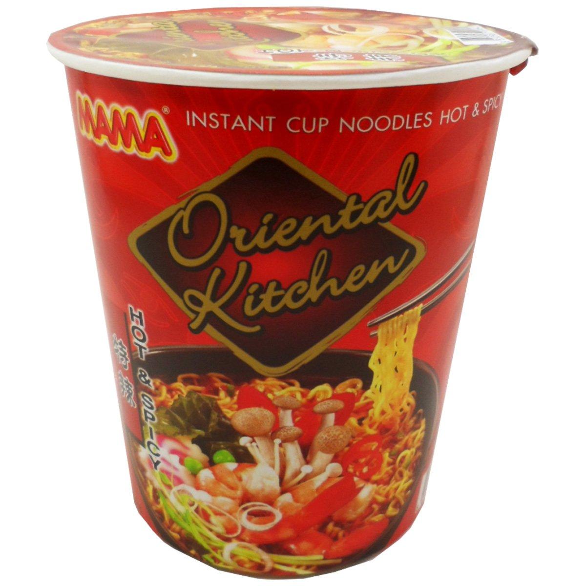 MAMA MAMA Oriental Kitchen Hot and Spicy Flavour Instant Cup Noodles, 65g (2.29Oz) - 6 Cups