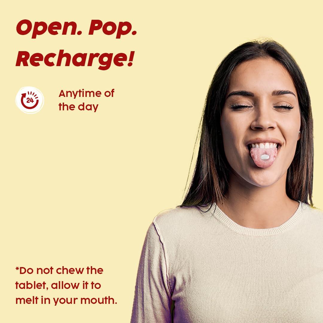 PLIX - THE PLANT FIX PLIX - THE PLANT FIX Pre Workout Caffeine Energy Oral Dissolving Tablets | Helps with Energy & Focus | With Caffeine and L-Theanine | Pack of 15 Effervescent Mints