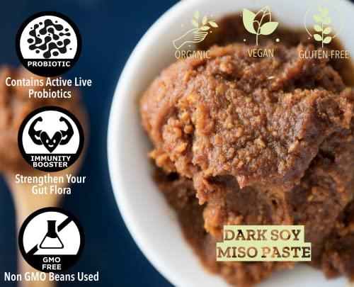 Alla's Posh Flavors Alla's Posh Flavors Dark Soy Aka Miso Paste | Authentic Japanese | Formulated & Made under Japanese Guidance | Contains Live Koji Probiotics | No Preservatives | 100% Natural (Aka Miso, 200 Grams)