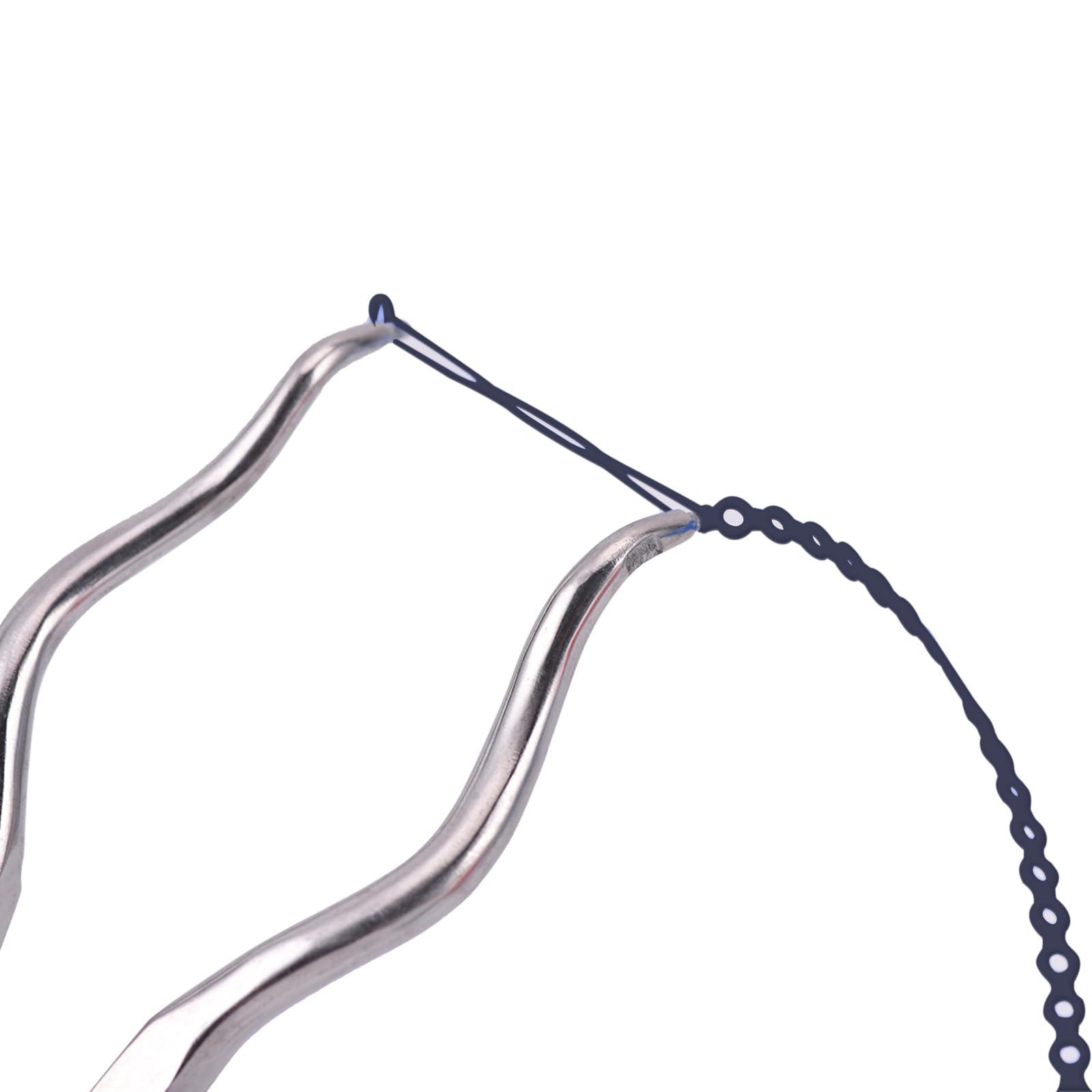 faruijie Colourful Dental Orthodontic Elastic Rubber Band Power Chain for Braces Short Long Continuous Sizes Orthodontic Treatment 1 pc (Long, Navy blue)