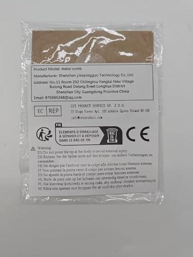 AhfuLife Stainless Steel Metal Hair&Beard Comb - Anti-Static Dual Action Beard Comb - Credit Card Size Comb Perfect for Wallet and Pocket - Presented in Gift Box (Stainless Steel Comb (2pcs))