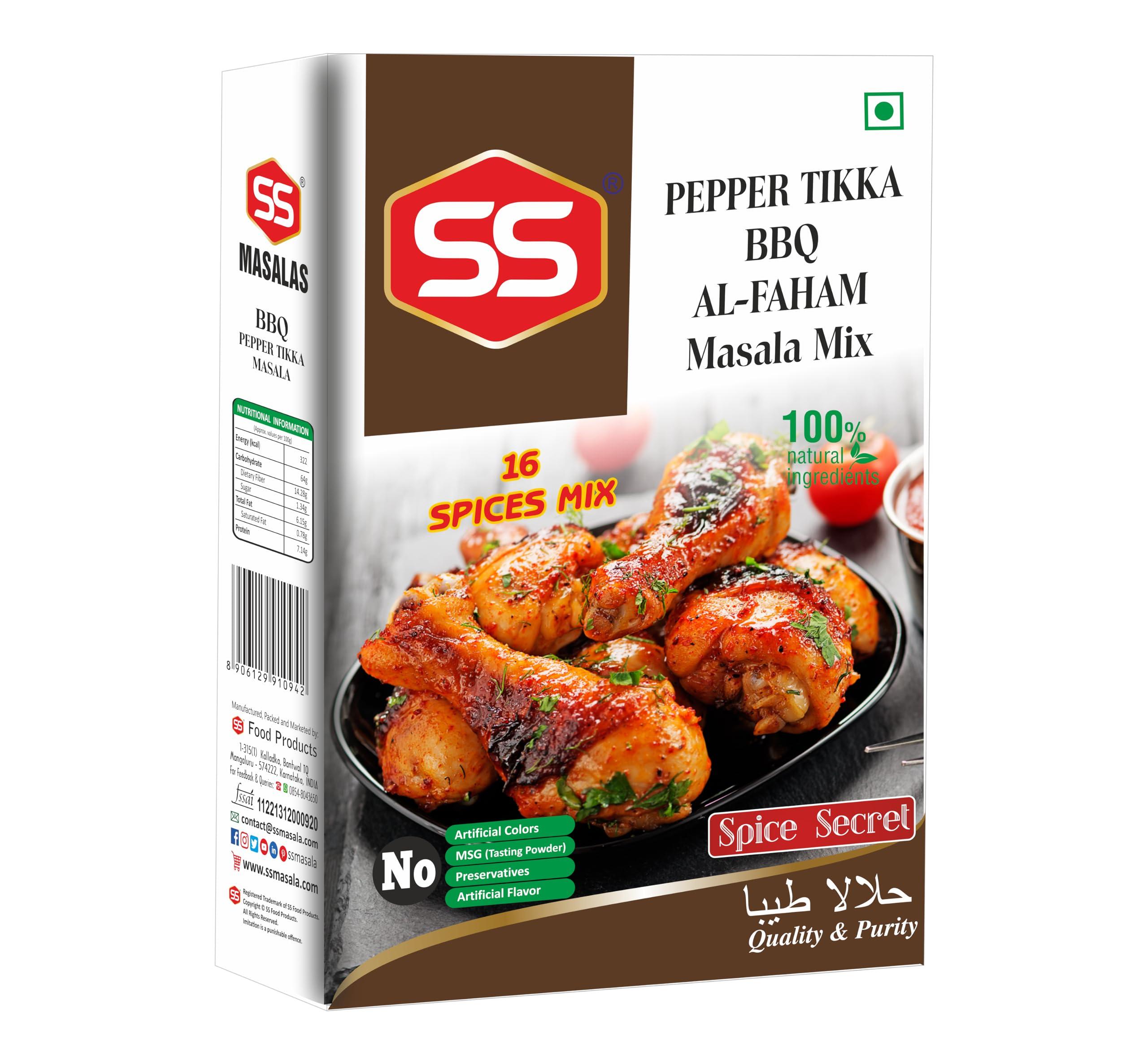 SS MASALAS SS MASALAS BBQ Masala Powder 300g. Ready mix Spices for Chicken/Meat/Paneer Barbeque Marination (100g Pack of 3)