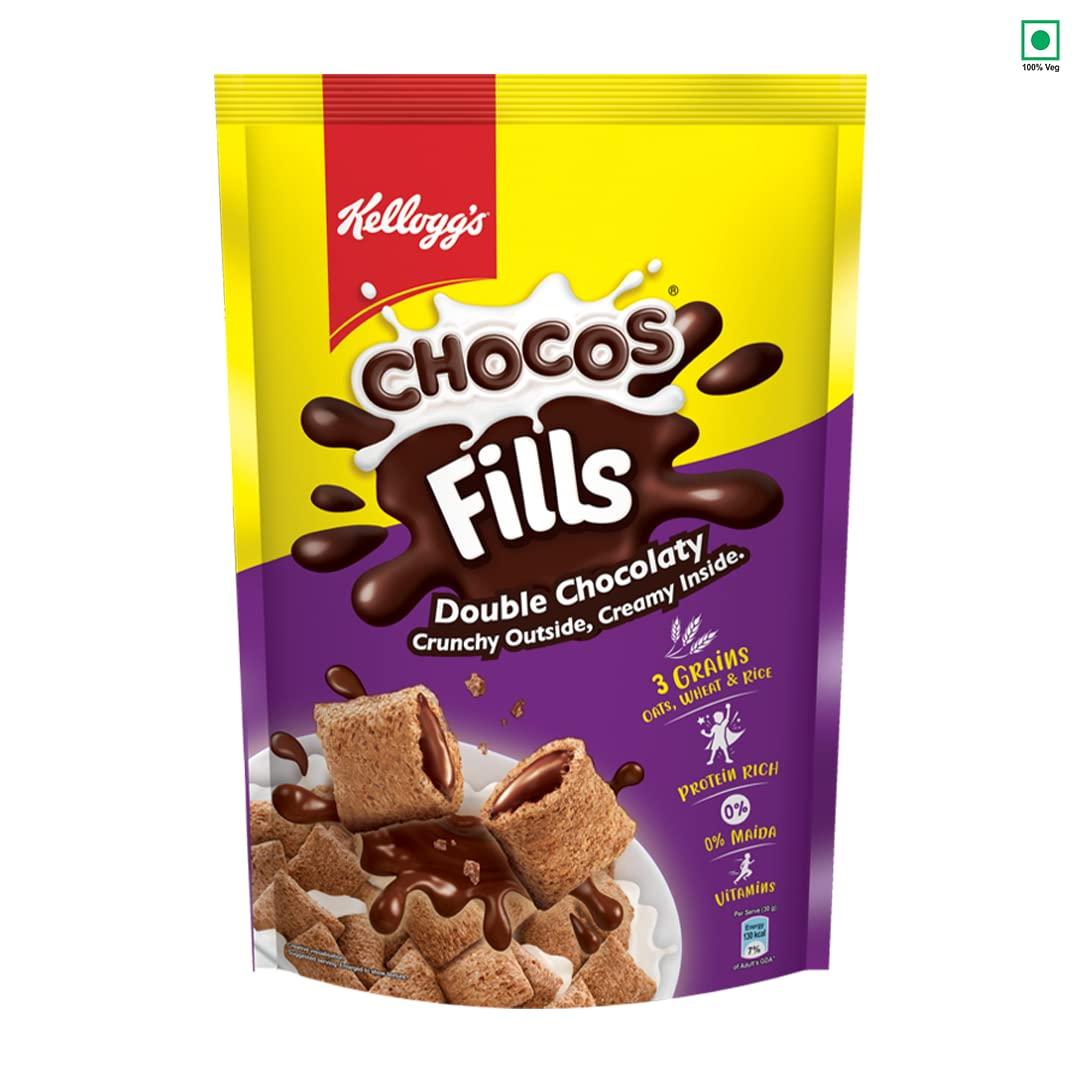 Kellogg\'s Kellogg\'s Crunchy Granola Almonds & Cranberries 140g 24% Multigrain Breakfast Cereal + Kellogg\'s Chocos Fills Double Chocolaty, 3 Grains: Oats, Wheat & Rice, Protein & Vitamin Rich, 0% Maida