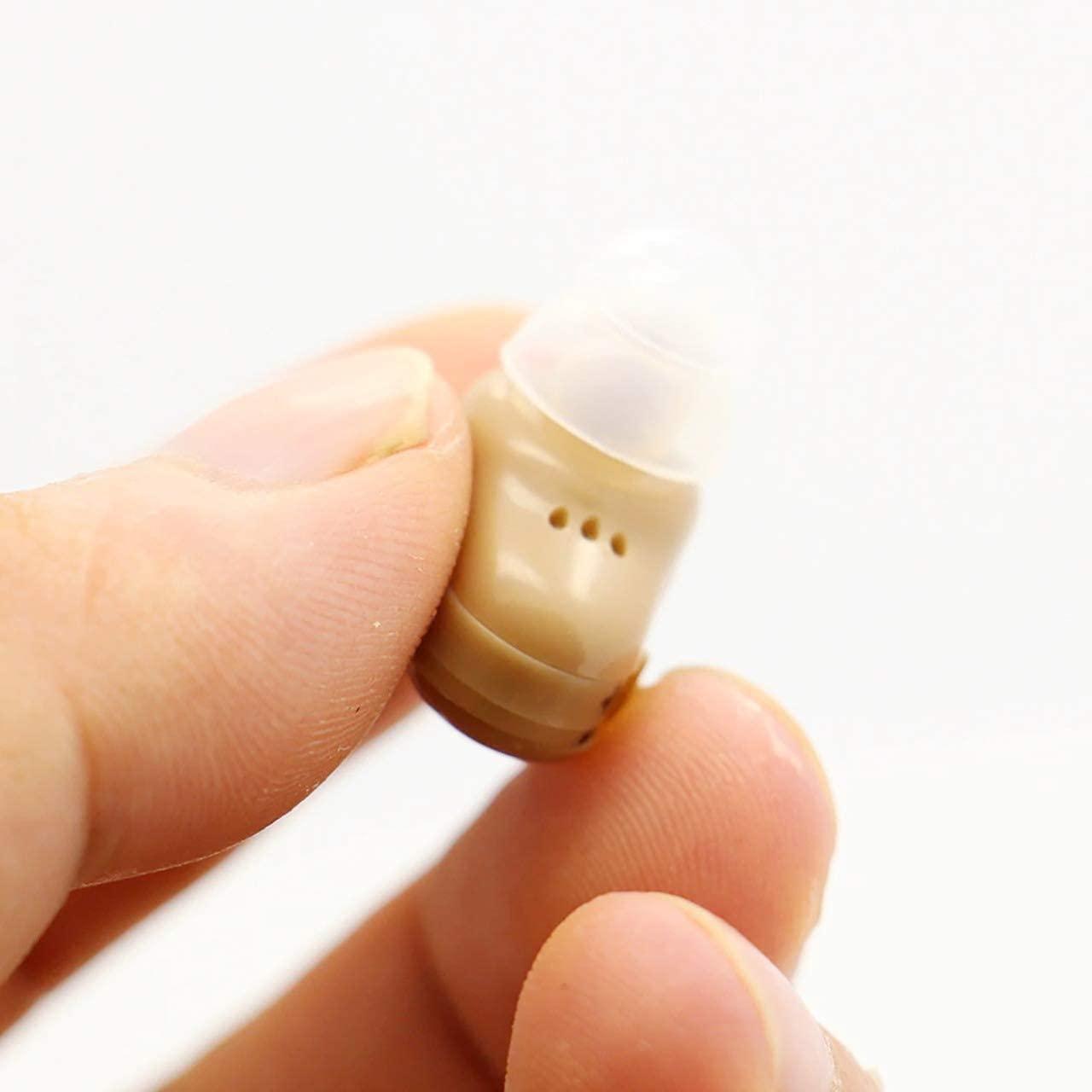 Enlinea Enlinea V-118 Hearing Aid Instant fit ITC Personal Sound Amplifier Listening Device for Seniors with Mild Hearing Loss with 6 German Made Batteries (3 Month Seller Warranty).