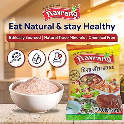 navrang Navrang Natural Rock Salt 500gm Sendha Namal Goodness of Minerals, Burst of Flavours |sendha Namak with Natural Trace Minerals Use for Raita, Chaats and Salads