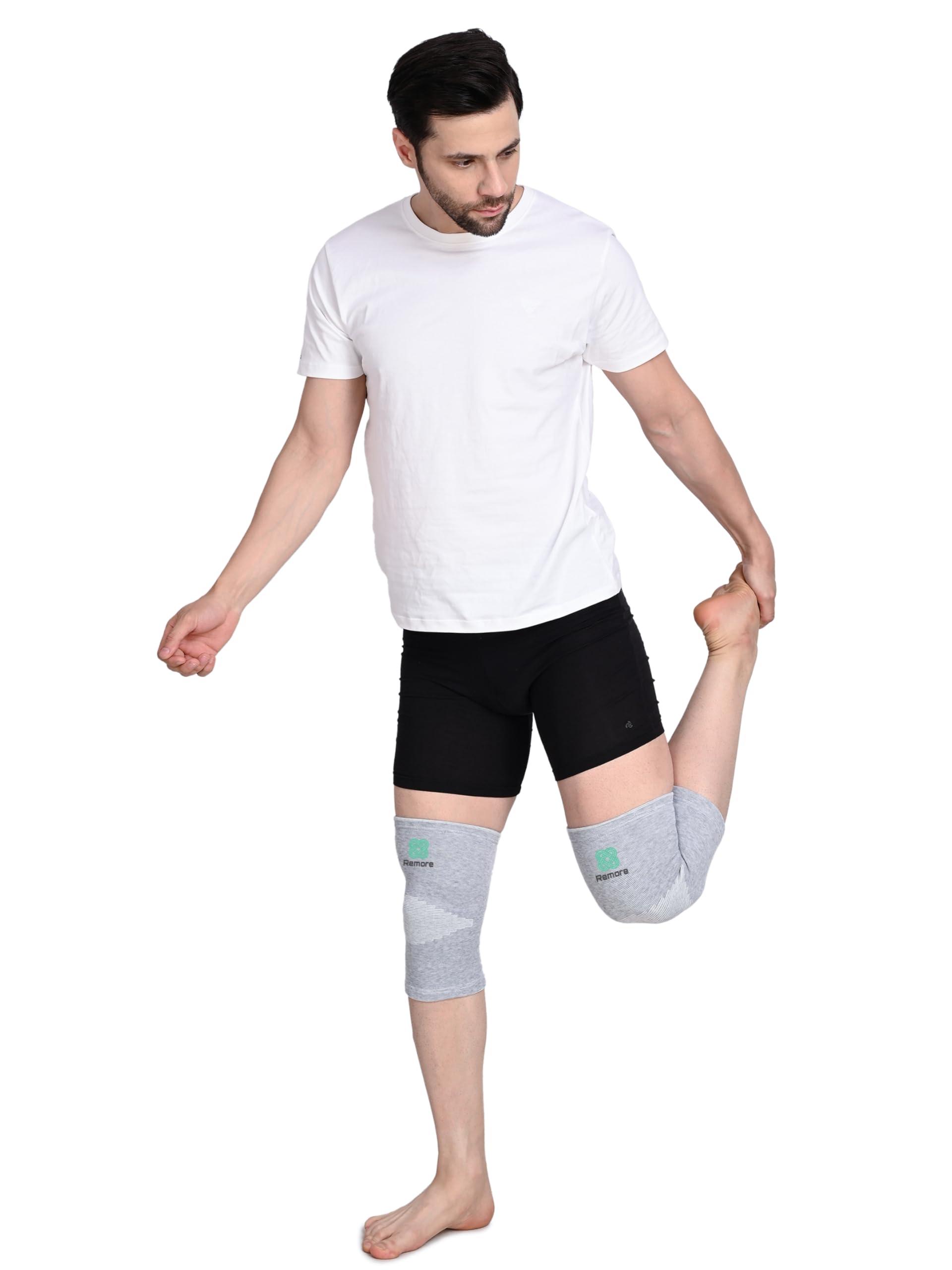 Remore Remore Bamboo Yarn Knee Brace for Men and Women - Knee Pain, Gym, Running, Basketball, Meniscus Tear, Sports, Joint Pain Relief, Injury Recovery (M)
