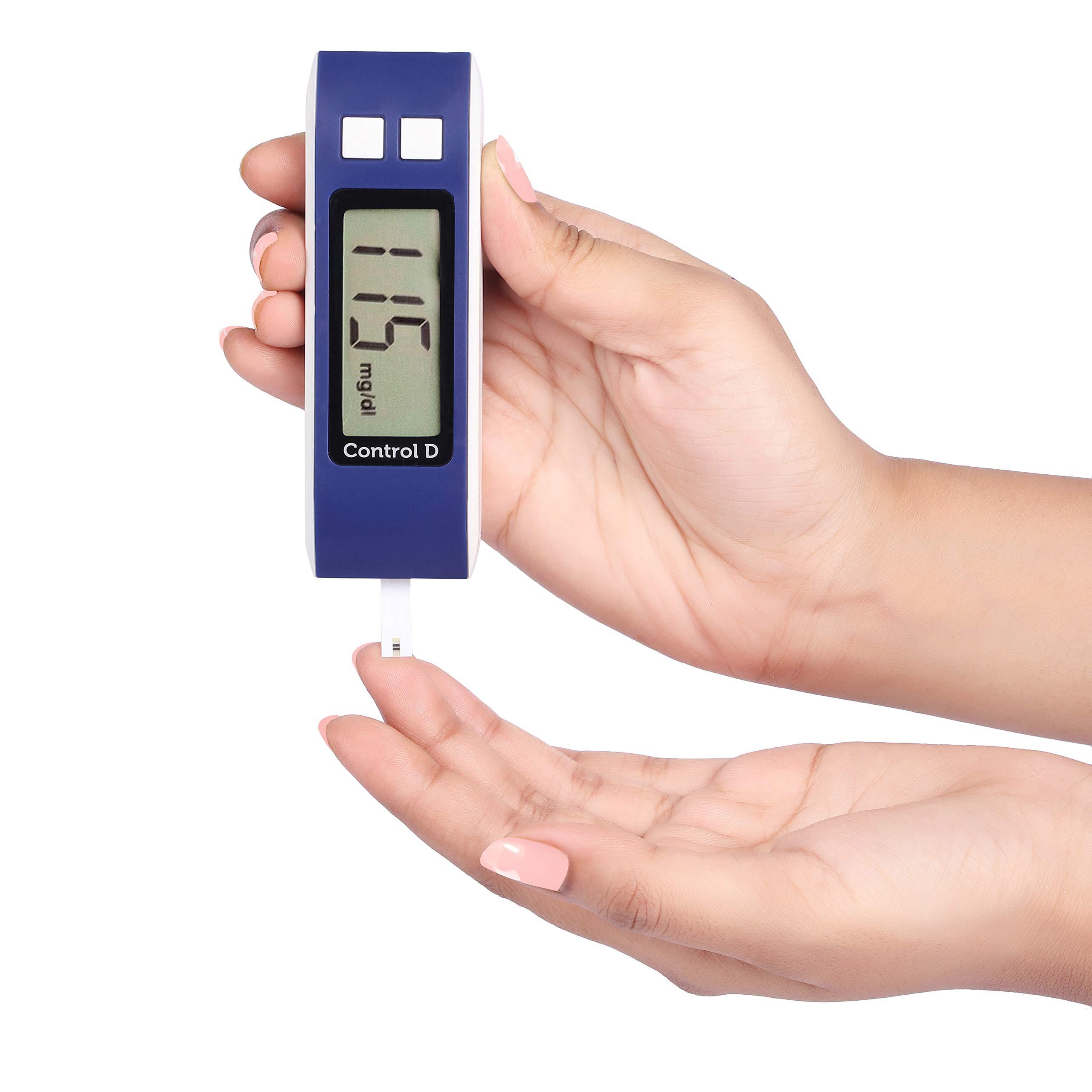 Control D Control D 50 Strips & Blue Digital Glucose Blood Sugar testing Monitor Machine