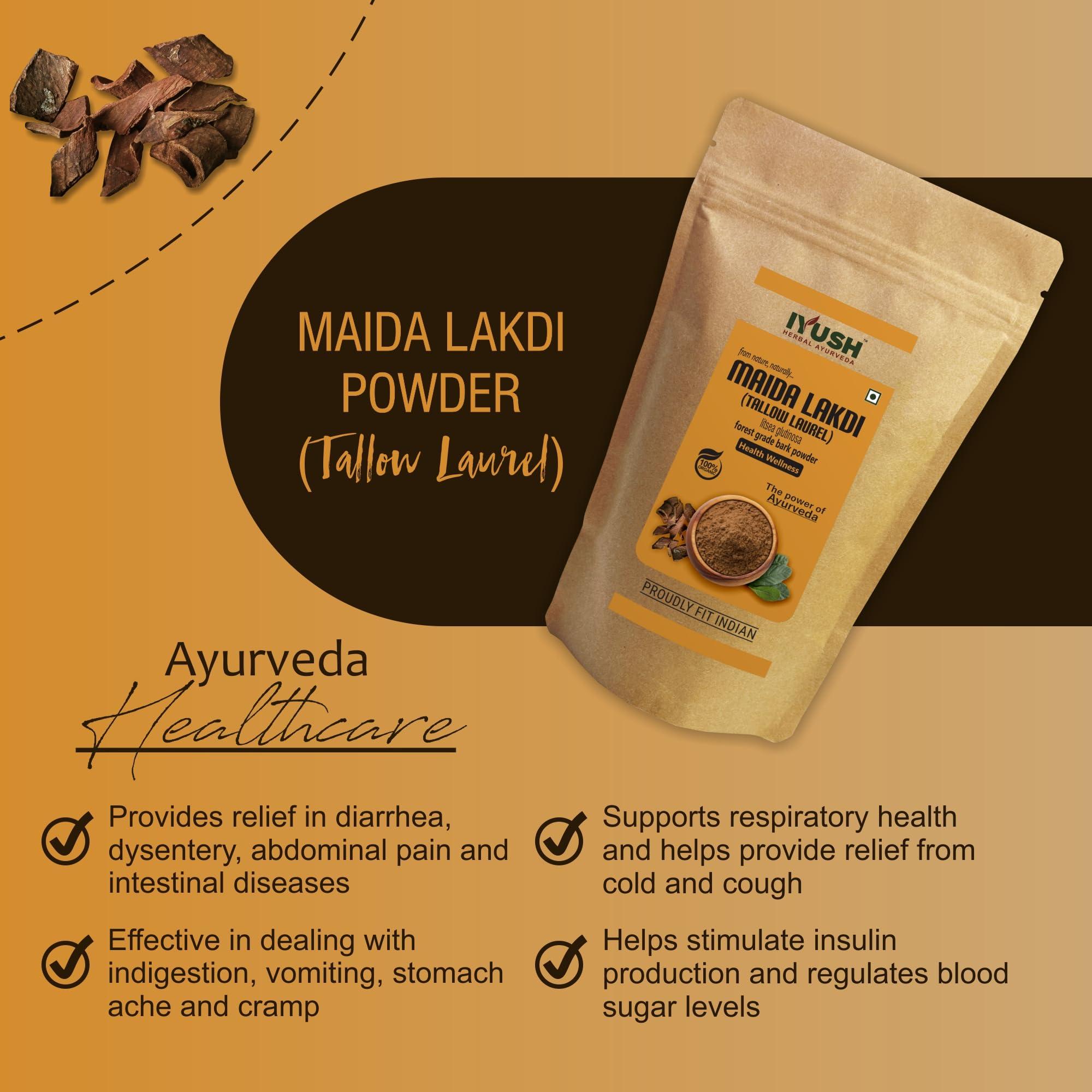 IYUSH Maida Lakadi Powder, 400 gm | Maida Lakri Wood Powder | Medha Lakdi | Meda Lakadi | Menda Lakdi Powder | Maida Lakdi Powder | Meda Lakdi Powder | Litsea Glutinosa | Herbal Powder for Joint Health |