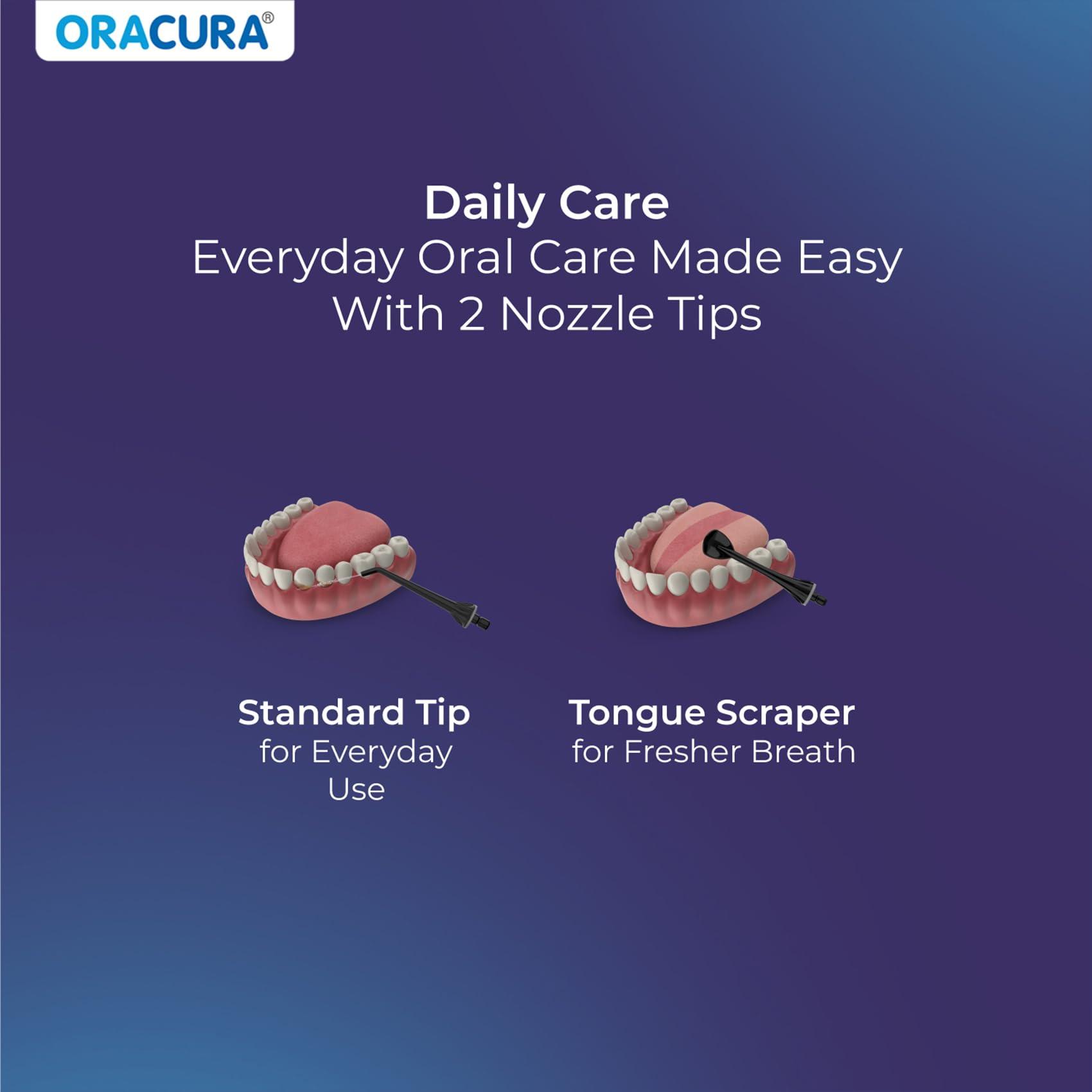 ORACURA ORACURA Daily Care Combo OC200 Smart PLUS Water FlosserBlack & SB200 Sonic Lite Electric Rechargeable Toothbrush Peach