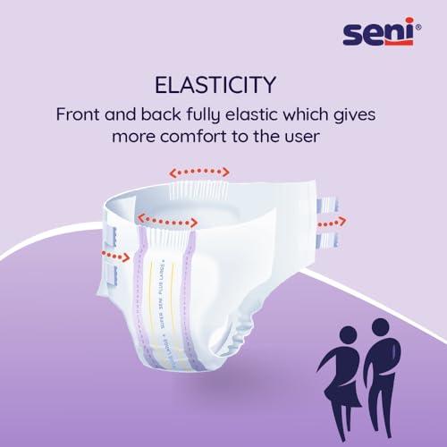 Seni Super Seni Plus breathable tape style adult diapers | double wetness indicator | premium fasteners | latex free | ultra absorbent | odour stop | dermatologically tested | side leakage protection |size large | waist size 39\" - 59\" (100 cm - 150 cm) 