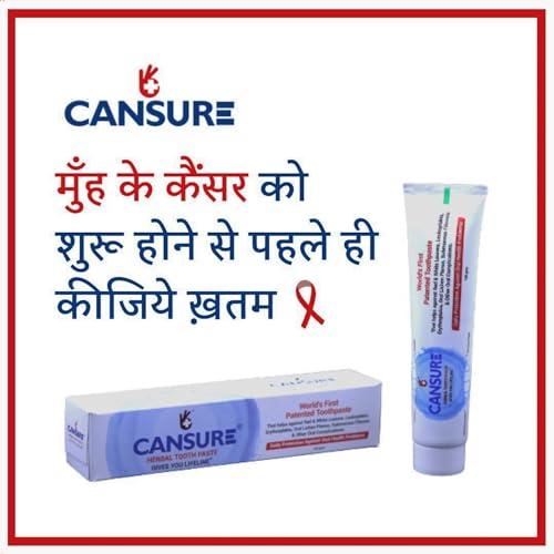 Cansure Cansure Toothpaste (Pack of 3) The World\'s First Patented Toothpaste for Oral Pre-cancerous Conditions*| Pre-malignant Red and White Lesions | Contains Nano Partical-based Patented Molecules with a better absorption rate | Nothing worked yet? Try Ca