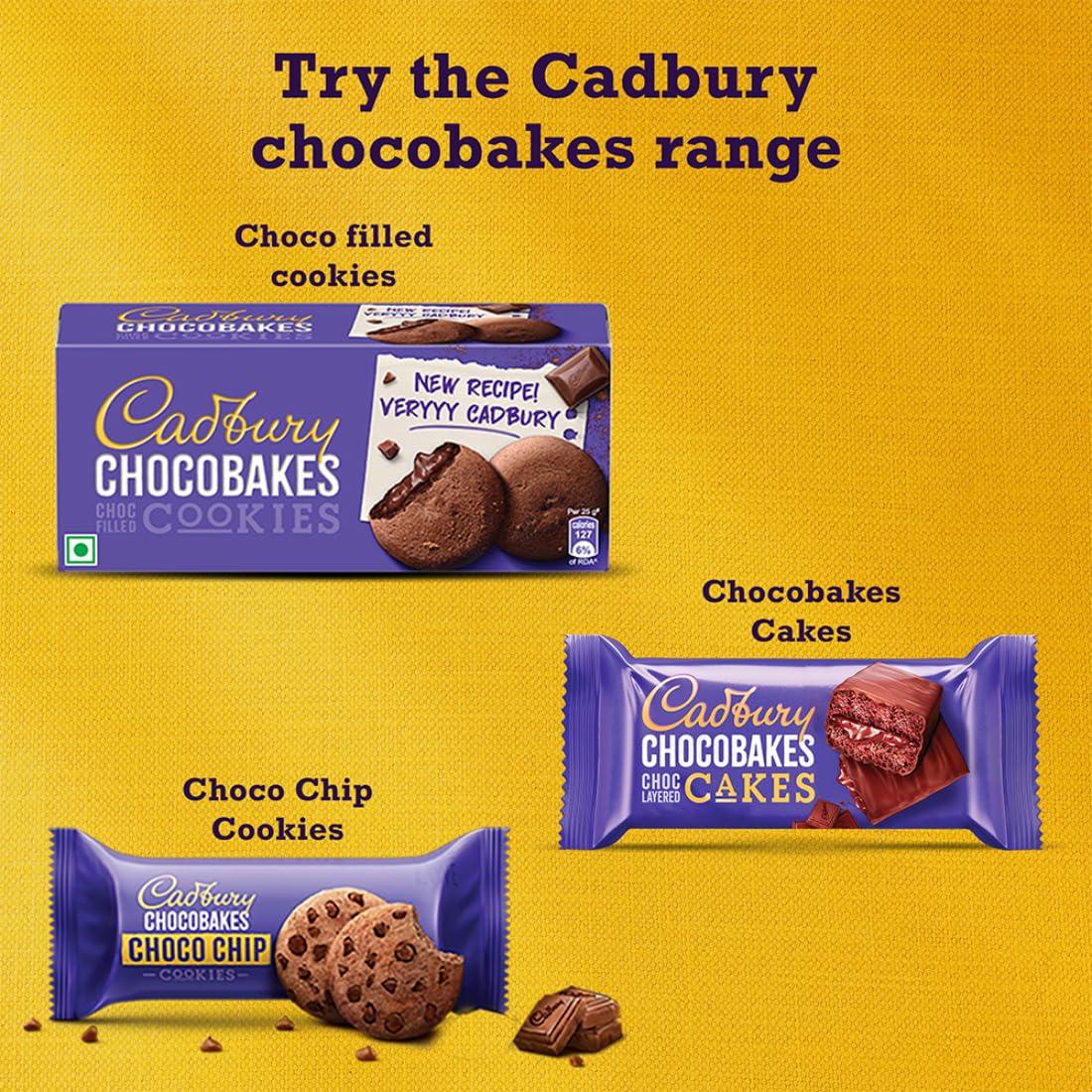 Cadbury Cadbury Chocolate Chocobakes Chocfilled Cookies, 4 X 150 G,600 Grams