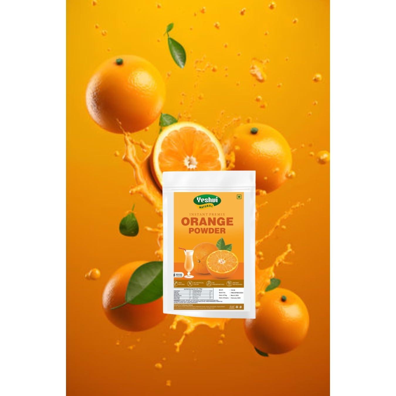 YESHVI NATURAL Yeshvi NATURAL Orange & Nimbu Pani Powder, Instant Drink Mix, Lemon Sharbat & Orange juice, Juice Drink Powder Any Time drink Of The Day, 200g