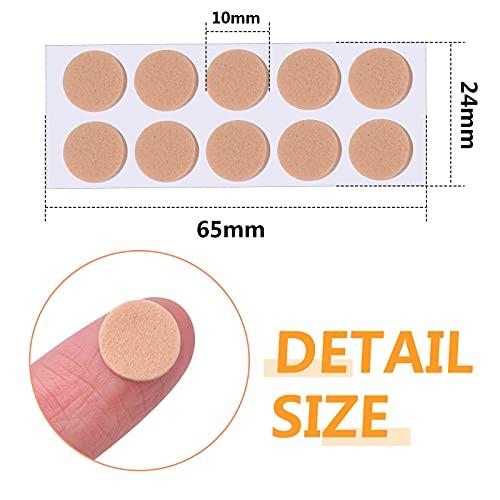Jdesun 20 Sheets (200pcs) Earring Support Foam Patches Round Earring Lifters for Droopy Heavy Large Earrings Support Pads Waterproof Lifting Patches Ear Lobe Support Backs, Skin Color