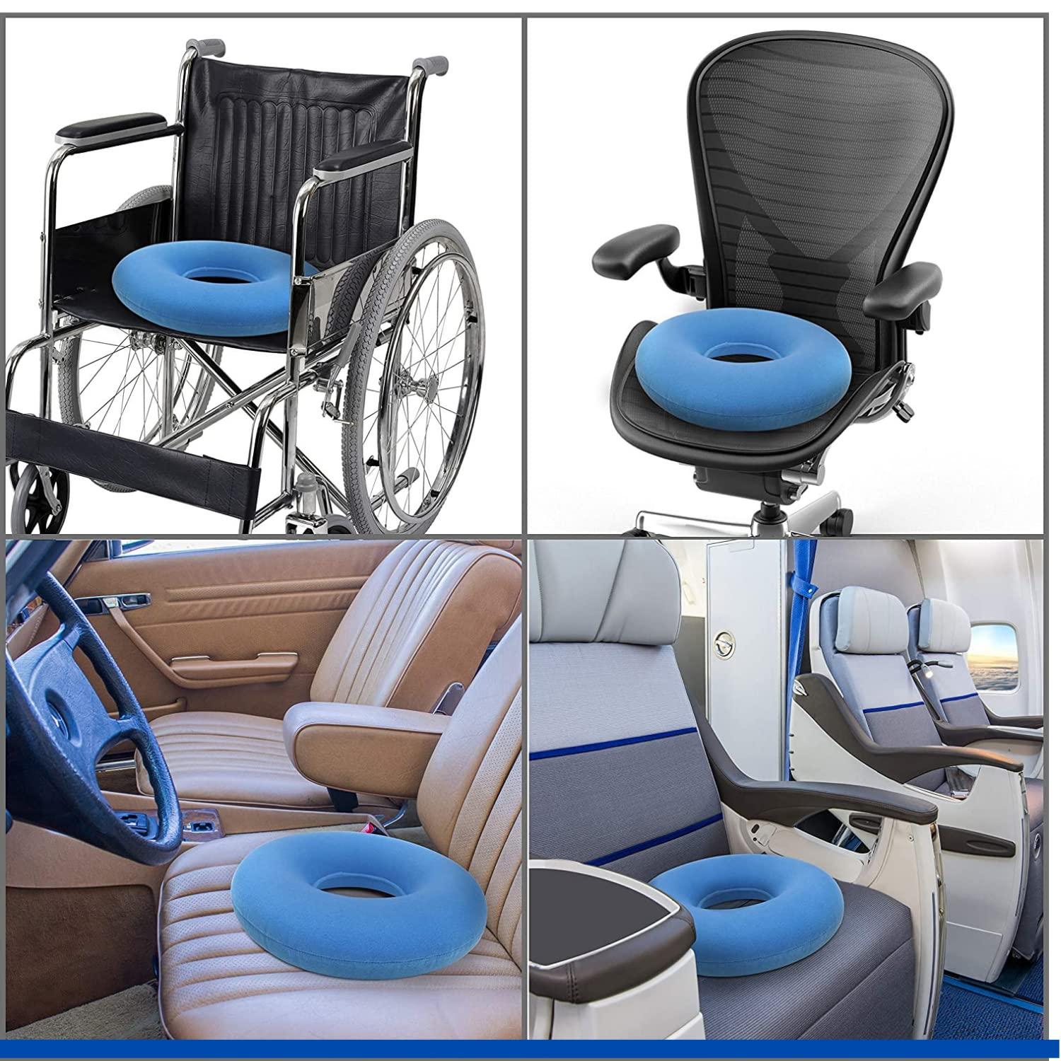 METRON Metron Inflatable Donut Seat Cushion for Haemorrhoids Piles Fistula Postpartum Post Surgery |15 inch Diameter Ring Shape Air Donut Pillow for Tailbone Pain Relief | for Office Car Home