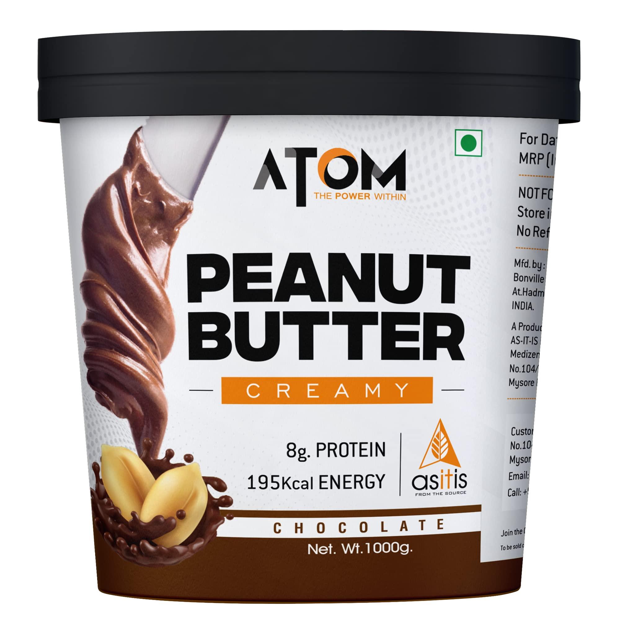 Asitis Nutrition Asitis Nutrition ATOM Chocolate Peanut Butter Creamy 1Kg | Gluten Free | Cholesterol Free