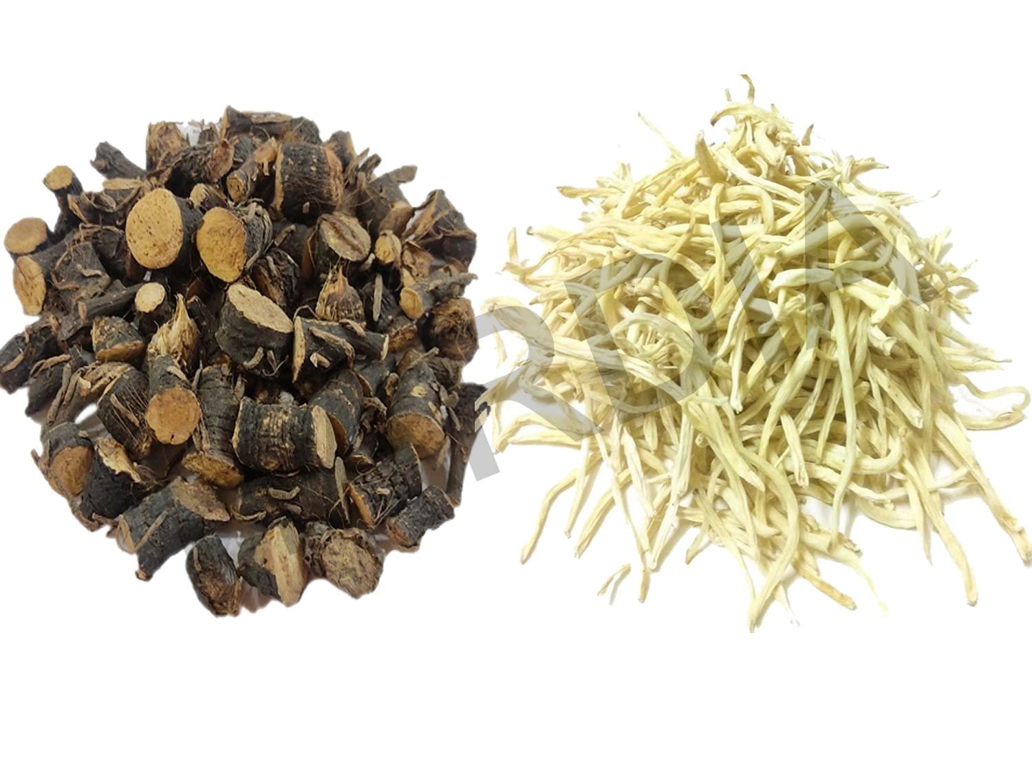 Hardia Hardia Safed musli kali musli whole sabut root herb 400gm combo pack 200gm each