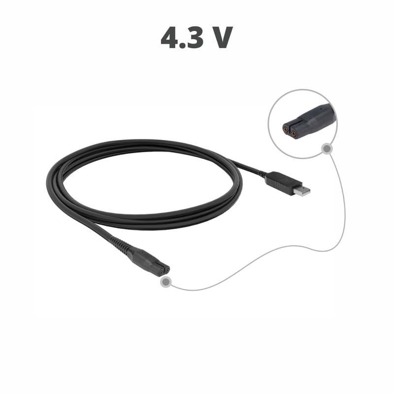 EVERHYPE EVERHYPE 4.3V USB Charging Cable Compatible With Philips Trimmers & Shavers| A00390 Replacement Charger (Complete list of compatible models in bullet point) BK BT3203