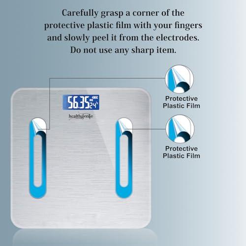 Healthgenie Healthgenie Smart Bmi Weight Machine For Body Weight With 18 Body Parameters Sync With Mobile App, 2 Yrs Warranty Bluetooth Weighing Machine Metallic Shine (Hb-411), 180 kg