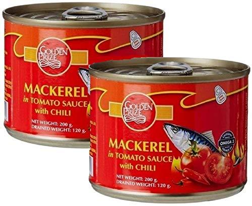 Golden Prize Golden Prize Mackerel in Tomato Sauce with Chili, 200g (Pack of 2)