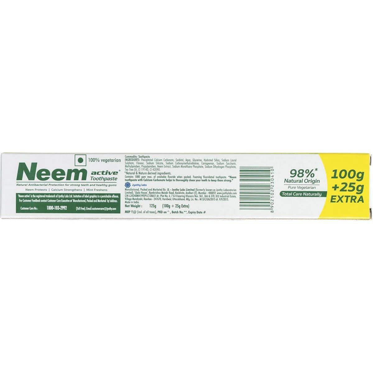 NEEM Neem Active Toothpaste, 100g + 25g Extra