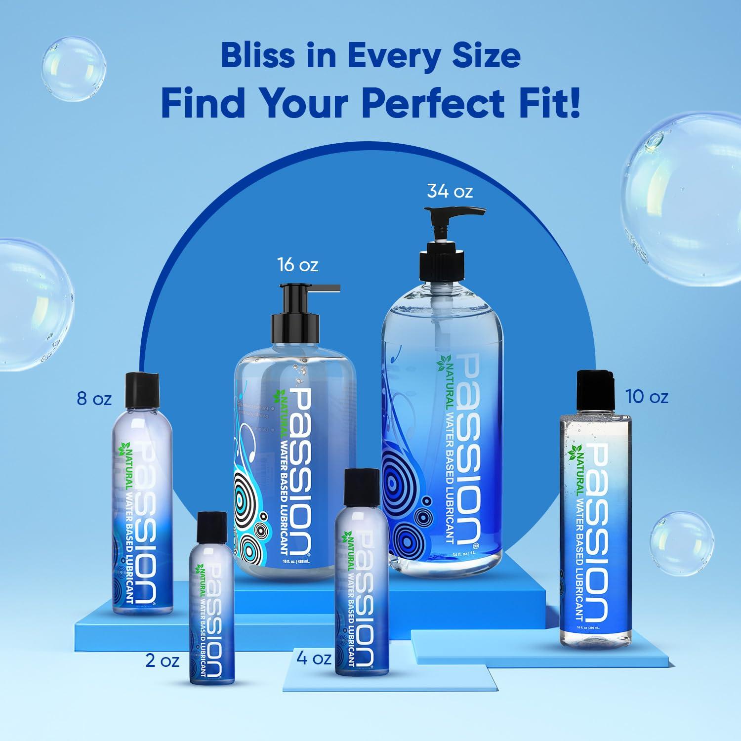 Passion Lube Passion Lubes, Natural Water-based Lubricant, 8 Fluid Ounce