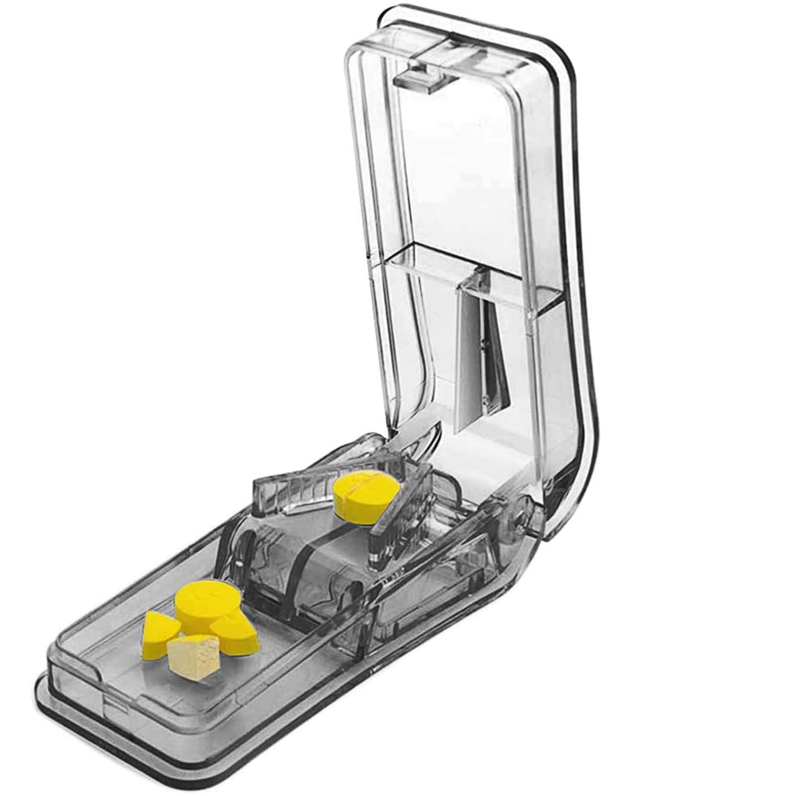 FANSTINOW Pill Splitter. The Best Pill Cutter Ever! Design in The USA. Doubles as a Pill Box. Excellent Pill Splitter with Keychain Pill Holder