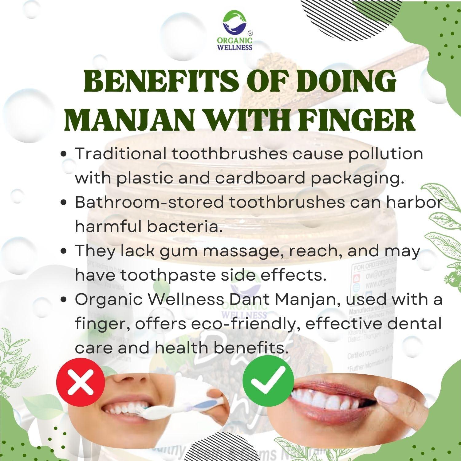 Organic Wellness ORGANIC WELLNESS Dant Manjan Tooth Powder 50 Gram Bottle II Bad Breath II Teeth Whitening (Pack of 2)