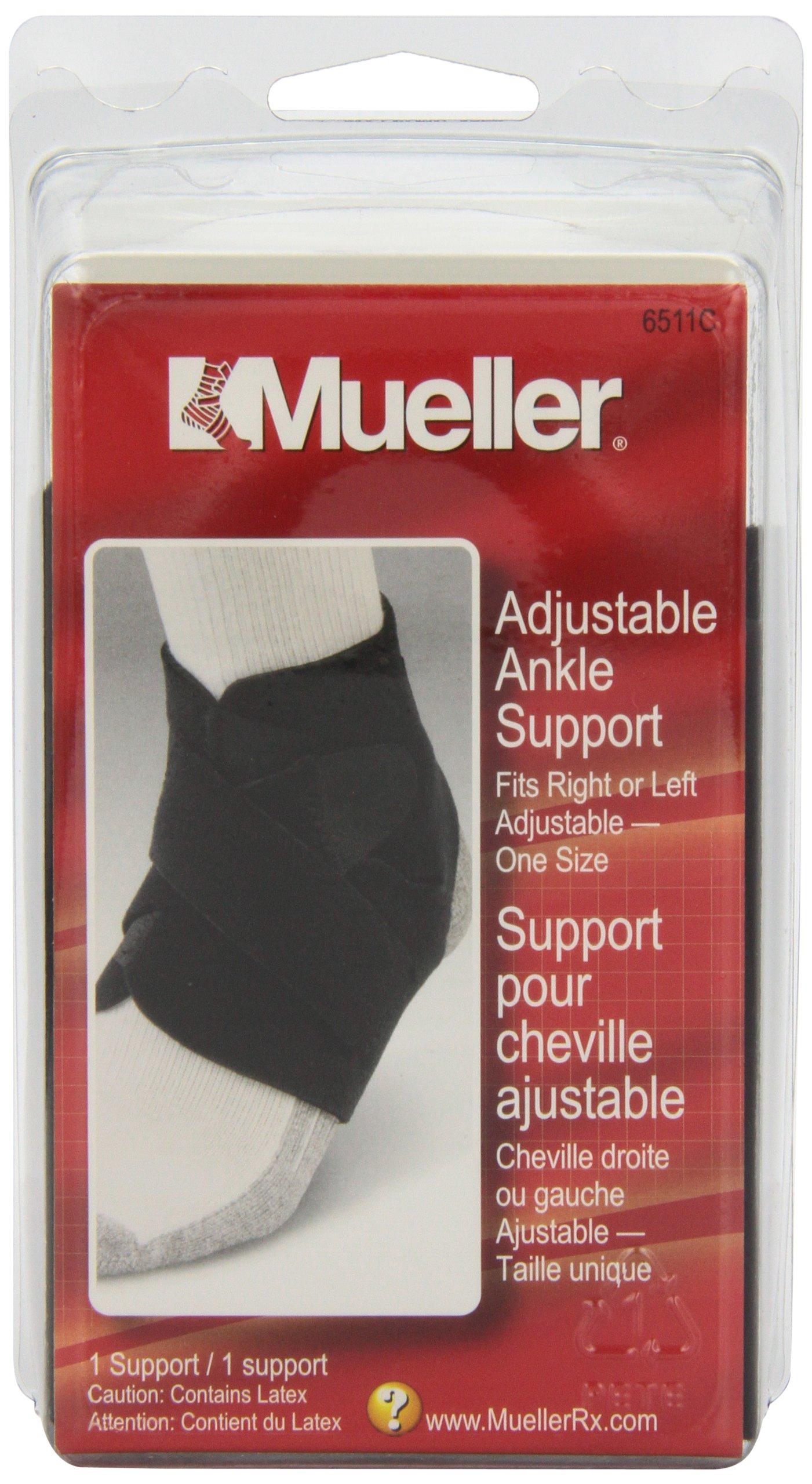MUELLER Mueller Adjustable Ankle Support (Black, 1 Piece)