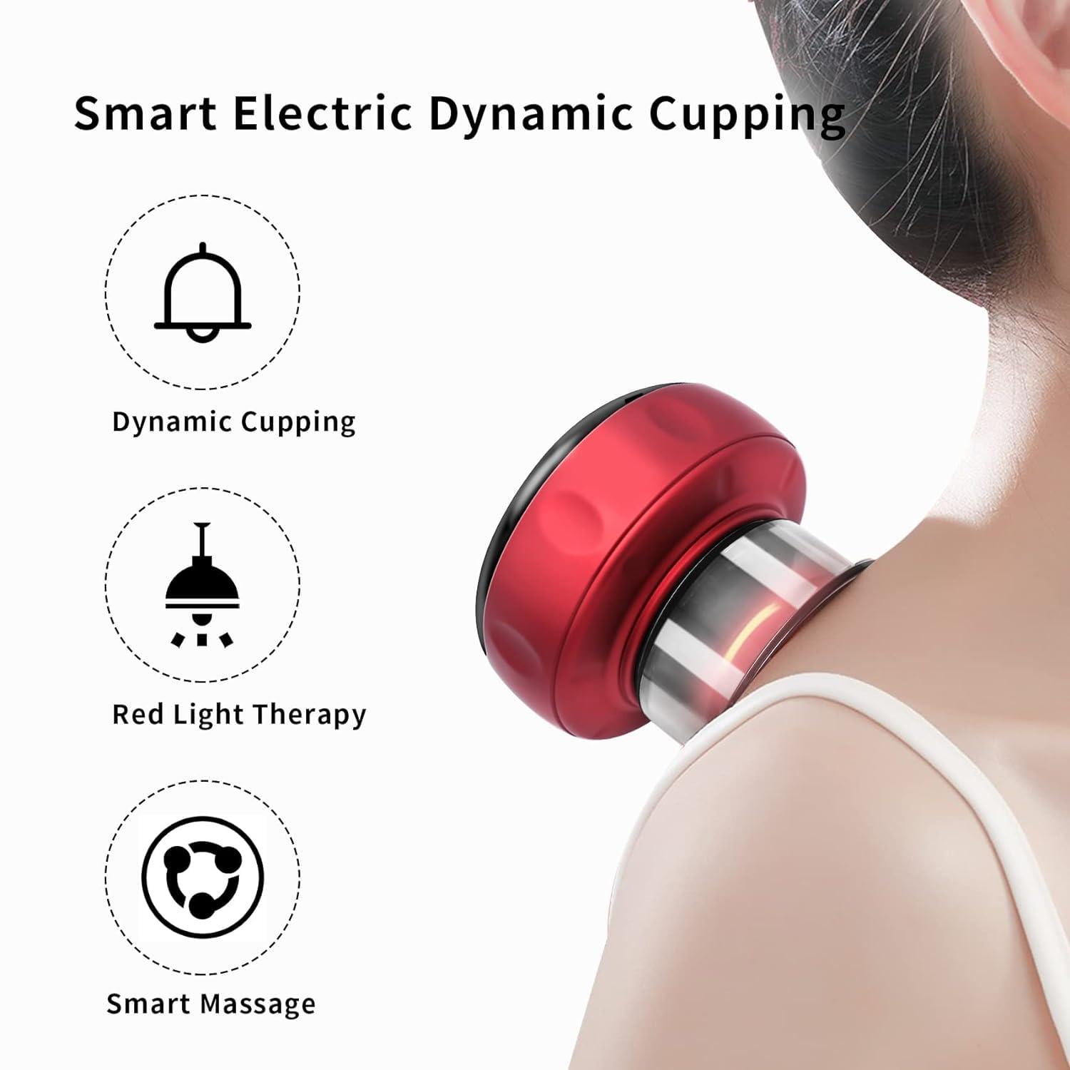 P S ASSOCIATES Smart Electric Cupping Therapy Set, Portable Massager 12 Levels Suction And Infrared Heating Muscle Massage Vacuum Therapy Machine, Multifunctional Dynamic Red Light Cupping Tool