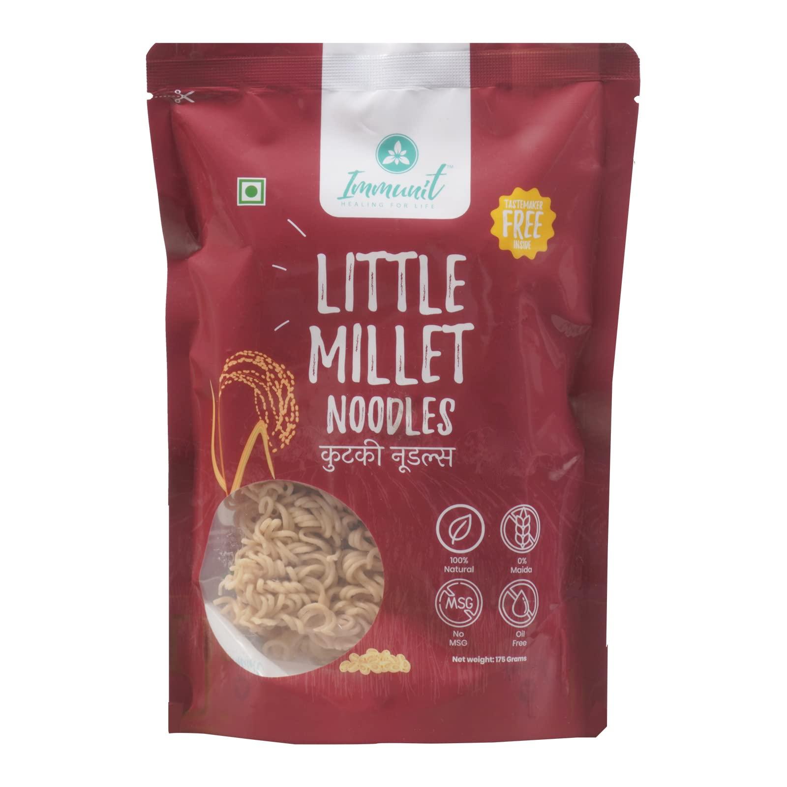 Immunit Immunit No Maida Assorted Millet Noodles, Pack of 9 (Ragi, Jowar, Little, Foxtail, Barnyard, Browntop, Kodo, Bajra, Emmer Wheat) | Vegan, Not Fried, No MSG, No Preservatives