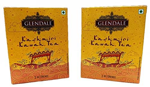 Generic GLENDALE Kashmiri Kawah Tea 100 g | Pack of 2 | Total 200 g | 3 in 1 Premix Instant Tea 10 Sachets in Each Pack