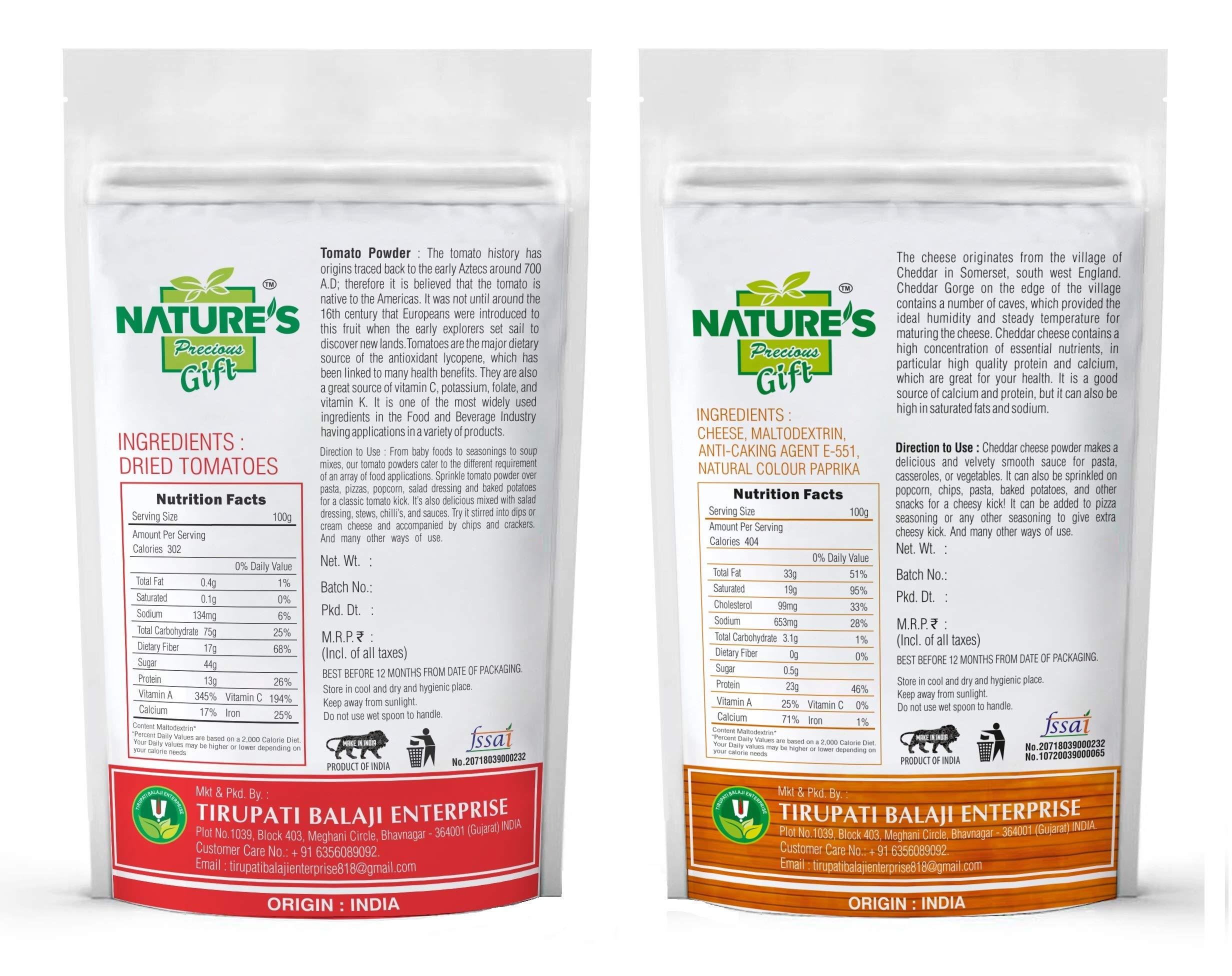 NATURE'S GIFT - FOR THOSE WHO CARE'S NATURE\'S GIFT - FOR THOSE WHO CARE\'S Tomato Powder and Cheddar Cheese Powder (Orange) Combo Pack - 1 KG Each
