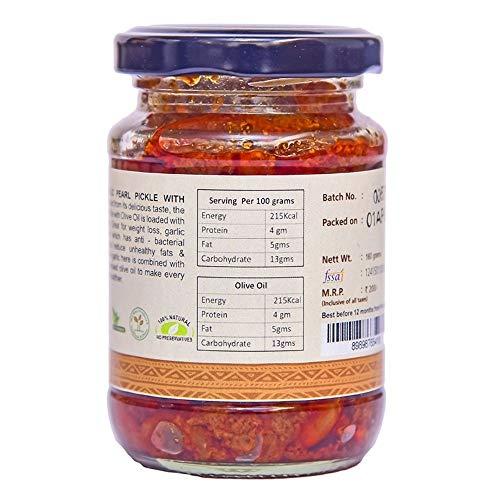 FUTURE ORGANICS –Eat Oragnic! Be Organic!! Future Organics Andhra Garlic Pearl with Olive Oil Pickle - 160 Grams | 100% Fresh Achar with Homemade Taste & Pure Natural Healthy Ingredients