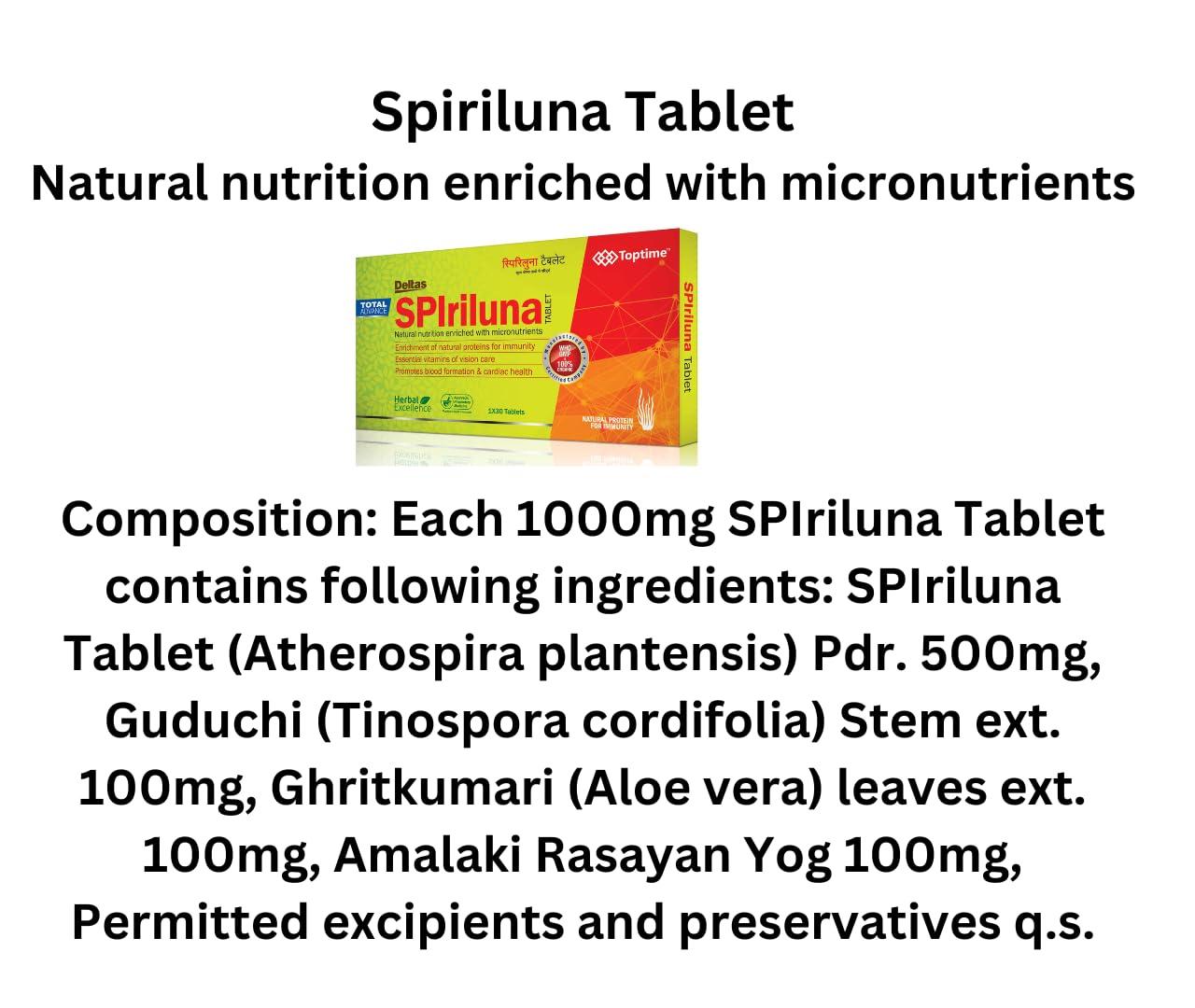 MINAL MINAL Spiriluna 30 Tablets | Natural Dietary Supplement for Vitality | Source of Vitamins & Minerals