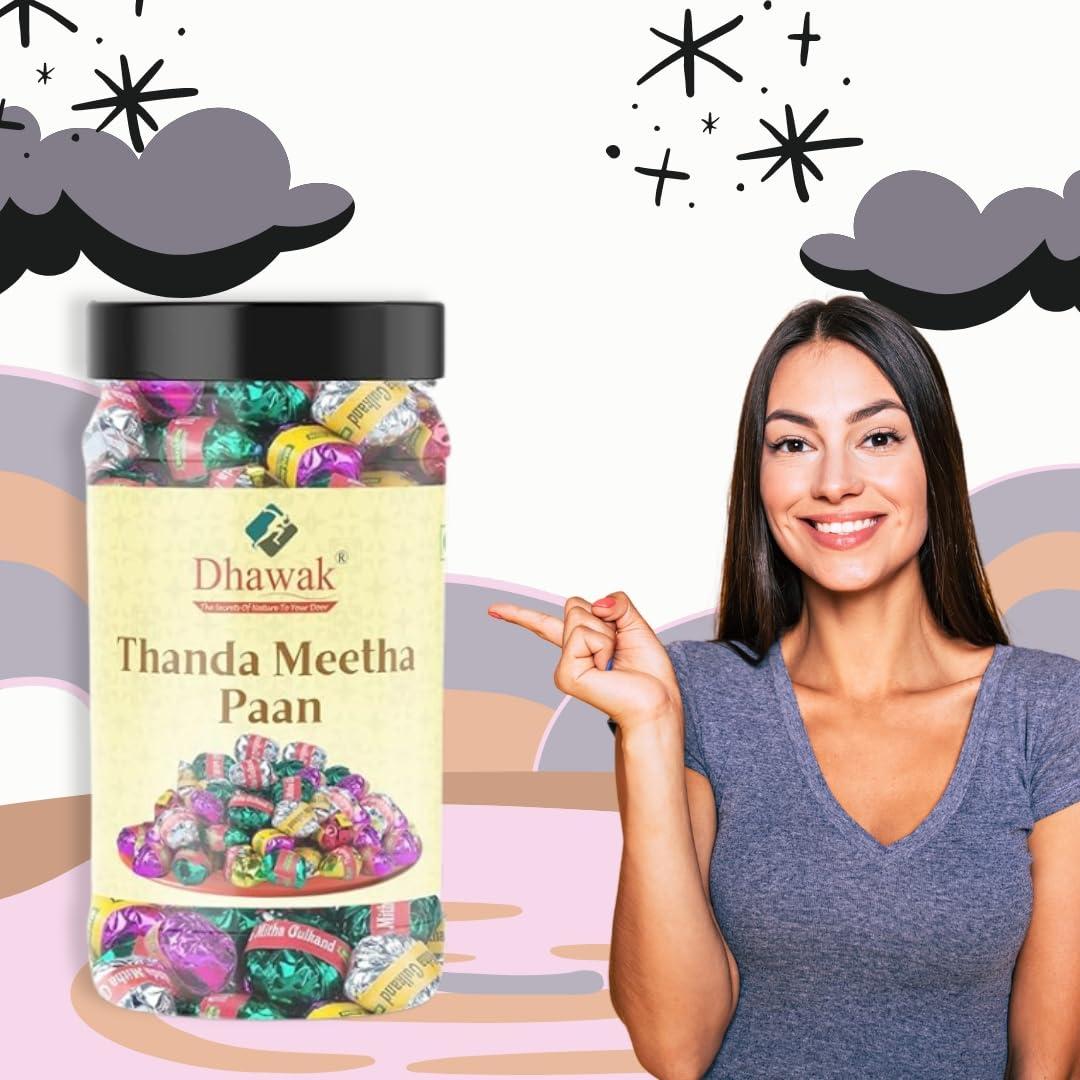 DHAWAK Dhawak Thanda Meetha Paan 600 gm Home Made Paan Mukhwas Paan Laddu Mouth Freshner | Digestive, After-Meal,Mukhwas Gulkand Paan Laddu Paan Mukhwas [Jar Pack]
