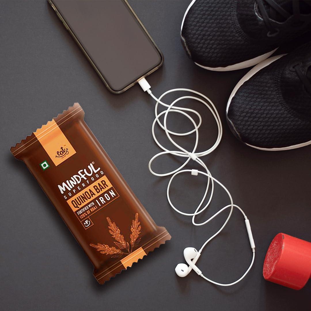 EAT Anytime Eat Anytime Healthy Energy Quinoa Bar | Gluten Free & High Fiber | Energy Bar Sugar Free | High Protein Bar | Healthy Bar & Breakfast Protein Bar | Quinoa Bar/Energy Bar -600gm(24Pcs.of 25Gm)