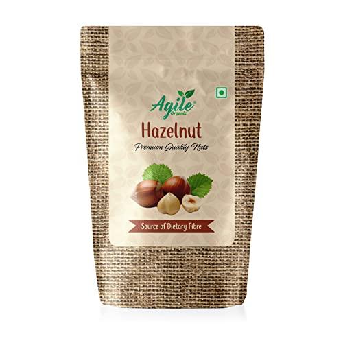 Agile Organic Agile Organic Turkish Hazelnuts 50g Trial Pack, Raw & Dehulled, Healthy & Tasty For Eating | Jumbo Hazel Nut Kernels, Hazelnut