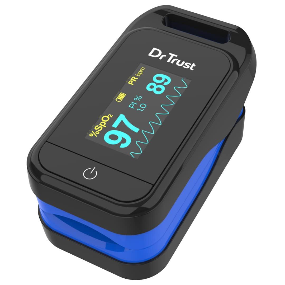 Dr Trust Dr Trust USA Fingertip Blood Oxygen Saturation Monitor -218, SPO2, PI & Heart Rate Pulse Oximeter with OLED Display For Pulse Oximetery