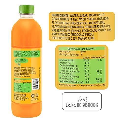 Paper Boat Paperboat Swing Slurpy Mango Juice with Vitamin D, 600 ml Each - Pack of 6