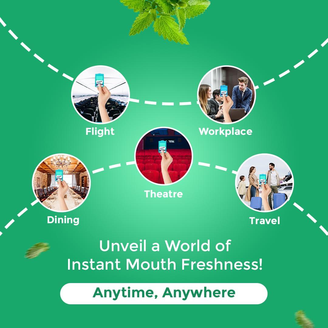 Mountain Breeze Mountain Breeze Sugar-Free Spearmint Fresh Breath Strips JAR 7 Strips each cassette (Pack of 40) 40 x 7 = 280 Strips